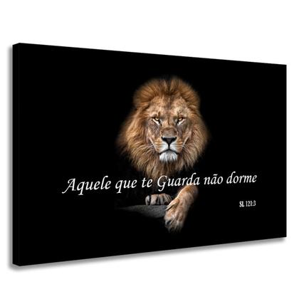 Imagem de Quadro Decorativo Leão Frase Tela Canvas Grande 85cm x 60cm Linha Premium