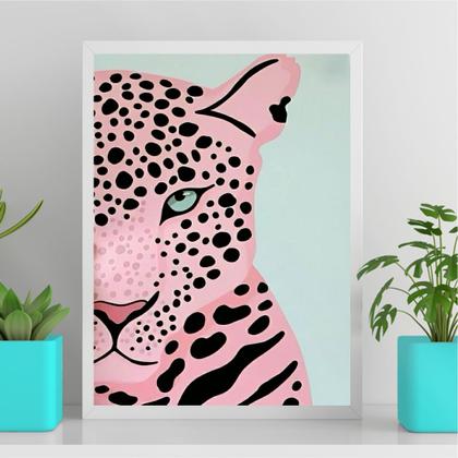 Imagem de Quadro Decorativo Leopardo Soft 24x18cm - com vidro