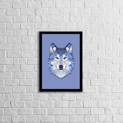 Imagem de Quadro Decorativo Lobo Azul 45x34cm