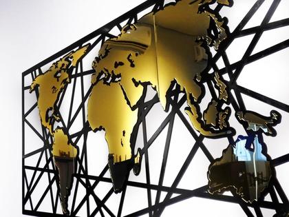 Imagem de Quadro Decorativo Mapa Mundi em Acrílico MDF 100x50cm Sala Quarto Escritório