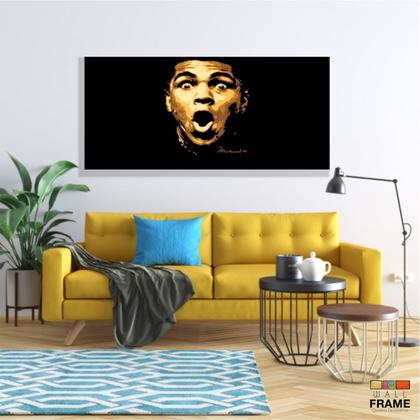 Imagem de Quadro Decorativo Muhammad Ali Retro Tela em Tecido Canvas 130x60
