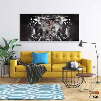 Imagem de Quadro Decorativo Nba Basquete em Tecido Canvas 130x60