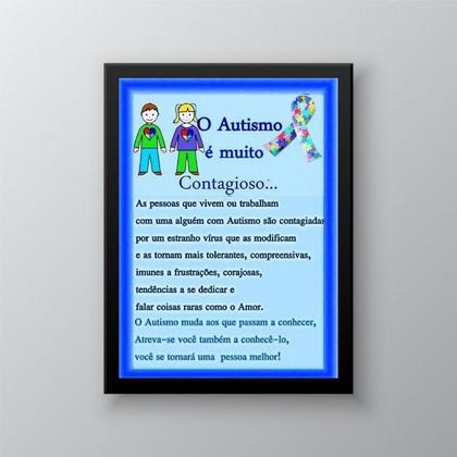 Imagem de Quadro Decorativo O Autismo É Contagioso 24x18cm - com vidro