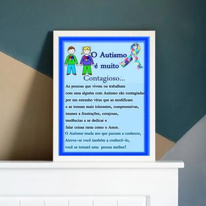 Imagem de Quadro Decorativo O Autismo É Contagioso 24x18cm - com vidro