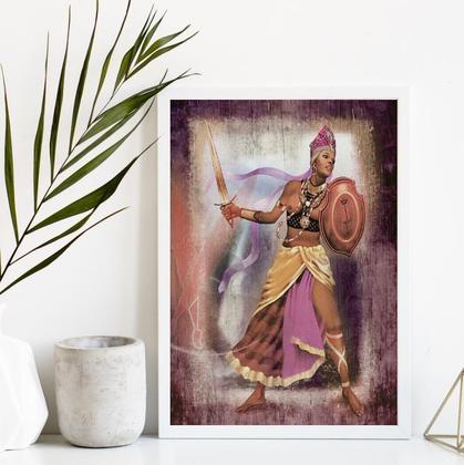 Imagem de Quadro Decorativo Obá Orixá 24x18cm - com vidro