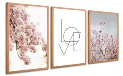 Imagem de Quadro Decorativo Painel Mosaico Flores Cerejeira Rose Gold"