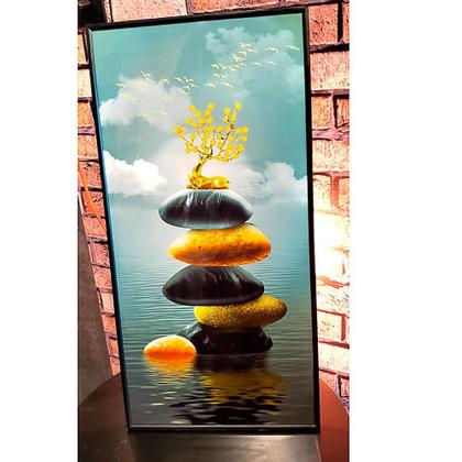 Imagem de Quadro decorativo pedras para sala quarto 30x60cm