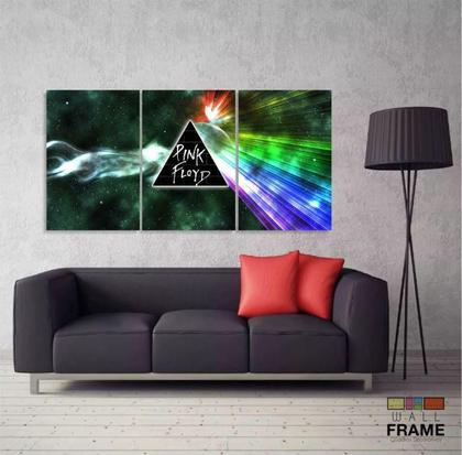 Imagem de Quadro Decorativo Pink Floyd Logo 120c60 3 peças