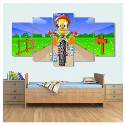 Imagem de Quadro Decorativo Piu Piu de Moto 130x63 em tecido