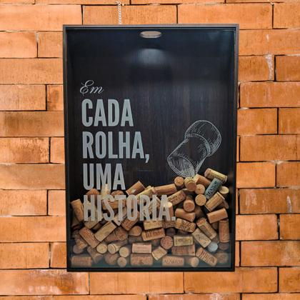 Imagem de Quadro decorativo Porta rolhas - Em cada Rolha uma história