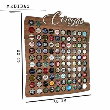 Imagem de Quadro Decorativo Porta Tampinhas Presente Rustic 100un