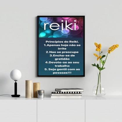 Imagem de Quadro Decorativo Princípios do Reiki 45x34cm - com vidro