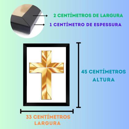 Imagem de Quadro Decorativo Religioso Cruz dourada mod 2 A3 - FR146