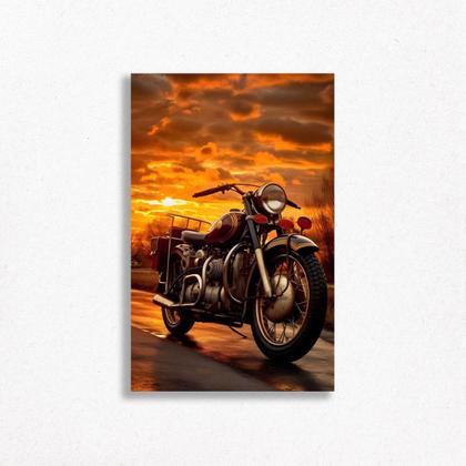 Imagem de Quadro Decorativo Road Moto Motocicleta Estrada Sol Vintage