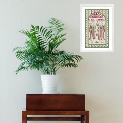 Imagem de Quadro Decorativo Salve Cosme e Damião 24x18cm - com vidro