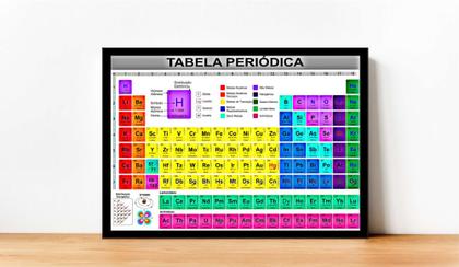 Imagem de Quadro Decorativo Tabela Periódica Didática IUPAC Laboratórios Quartos Salas Com Moldura RC000