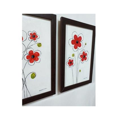 Imagem de Quadro decorativo tela canva moldura marrom