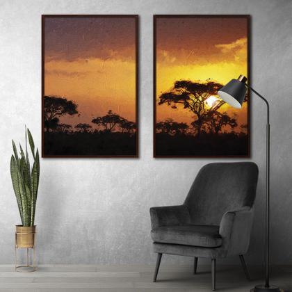 Imagem de Quadro Decorativo Textura CX Alta 2un 40x60 Árvore sob o Sol