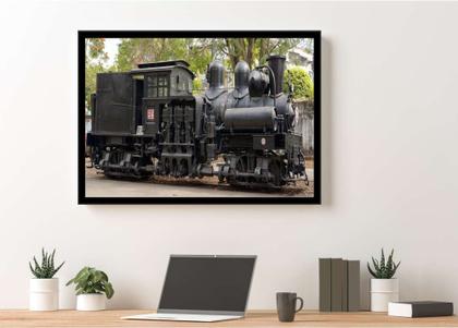 Imagem de Quadro Decorativo Trem Locomotiva Máquinas A Vapor Salas Quartos Escritórios Com Moldura RC018