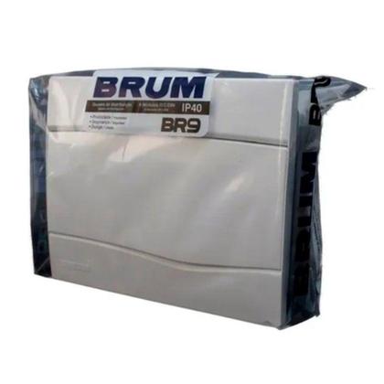 Imagem de Quadro Distribuição 9 Disjuntor Din Centrinho Embutir Branco - BRUM