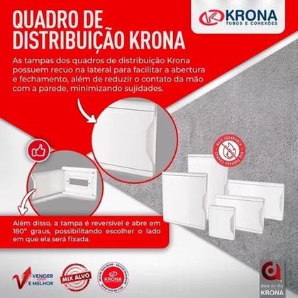 Imagem de Quadro Distribuicao Embutir 18/24 Disj Pvc Resistente Krona