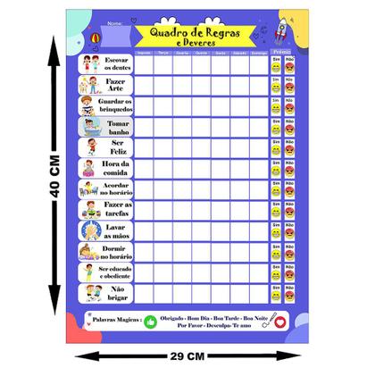 Imagem de Quadro do Incentivo de Metal Semanal 40x29cm + Caneta