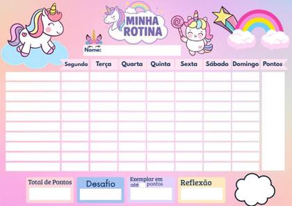 Imagem de Quadro Do Incentivo Educativo Infantil Tema Unicórnio - Opfy