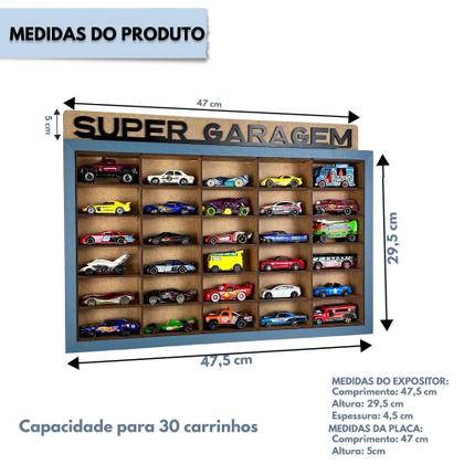 Imagem de Quadro Expositor de carrinhos miniaturas hotwheels 164 Quadro Decorativo quarto de criança Acompanha a placa com 4 frases
