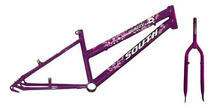 Imagem de Quadro Feminino + Garfo South Bike Aço Roxo Aro 16/20/24/26