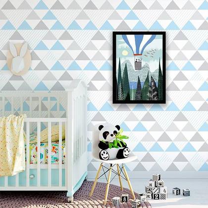 Imagem de Quadro Figurativo Paisagem com Balão 24x18cm - com vidro