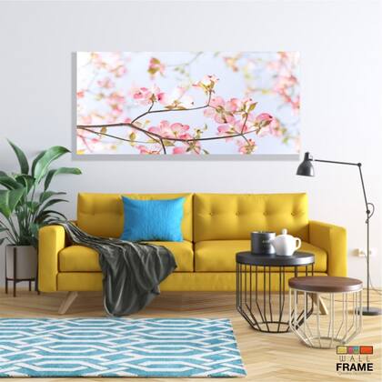Imagem de Quadro Flores e Plantas Paisagem em Tecido Canvas 130x60