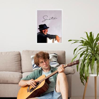 Imagem de Quadro Fotografia Frank Sinatra Com Assinatura 24x18cm