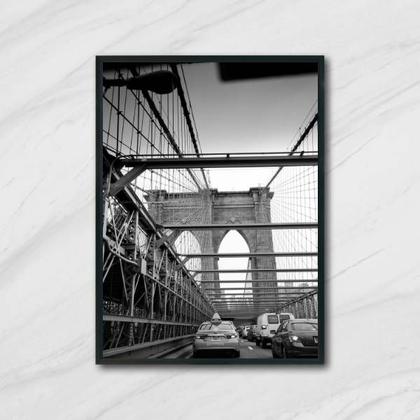 Imagem de Quadro Fotografia Ponte de Brooklyn 24x18cm - com vidro