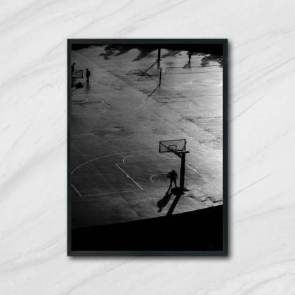 Imagem de Quadro Fotografia Quadra de Basquete 24x18cm - com vidro