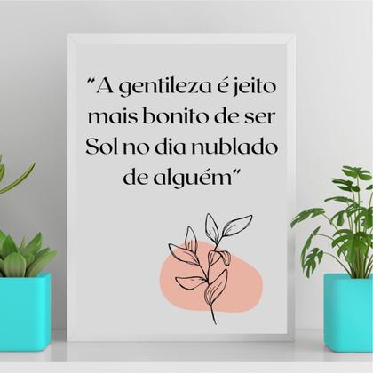 Imagem de Quadro Frase Boho - Gentileza 33x24cm - com vidro