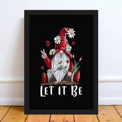 Imagem de Quadro Gnomo Zen Let It Be 33x24cm - com vidro