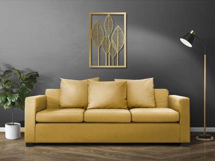 Imagem de Quadro Grande Folhas Vazado Folhagem Mdf Escultura De Parede