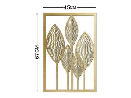 Imagem de Quadro Grande Folhas Vazado Folhagem Mdf Escultura De Parede