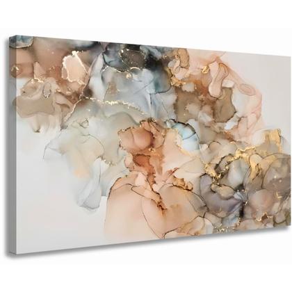 Imagem de Quadro Grande Marmorizado Abstrato 60x90 Tela Madeira e Tecido Canvas Alta Definicao