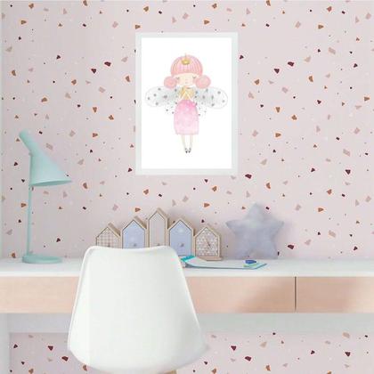 Imagem de Quadro Infantil Fadinha Estrelinha 45x34cm - com vidro