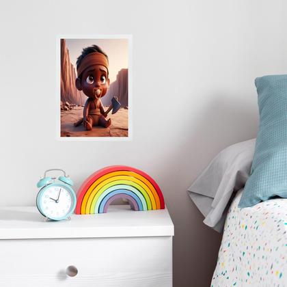 Imagem de Quadro Infantil Orixá Baby Xangô 45x34cm - com vidro