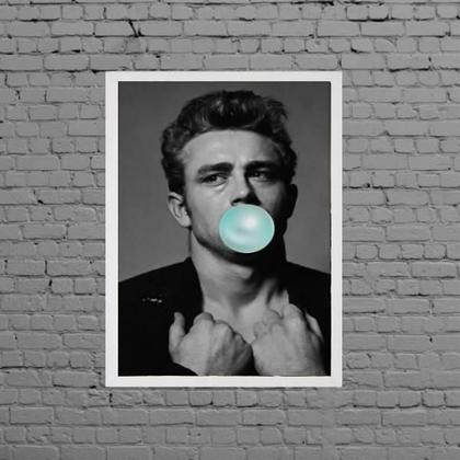 Imagem de Quadro James Dean Bubble Gum 33X24 - Com Vidro Moldura Preta