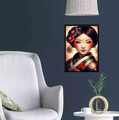 Imagem de Quadro Japonesa Gueixa 45x34cm - com vidro