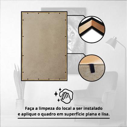 Imagem de Quadro Leão Judá Estrelas Universo Moldura Cx Alta 40x60