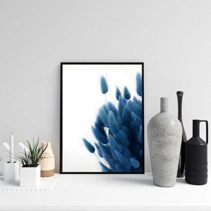 Imagem de Quadro Linha Soft Azul - Flores 33x24cm