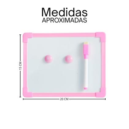 Imagem de Quadro Lousa Branca 20cmx15cm Magnético Com Caneta Apagador
