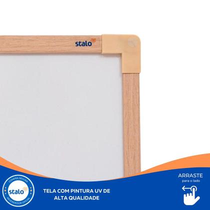 Imagem de Quadro Lousa Branco 40x30cm MDF Carvalho + 1 Caneta + 1 Apagador