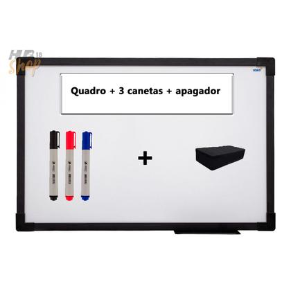 Imagem de Quadro Lousa Branco UV Soft Colors 60X40 Moldura Preta Stalo