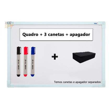 Imagem de Quadro Lousa Branco UV Soft Colors 60X40 Moldura Verde Stalo