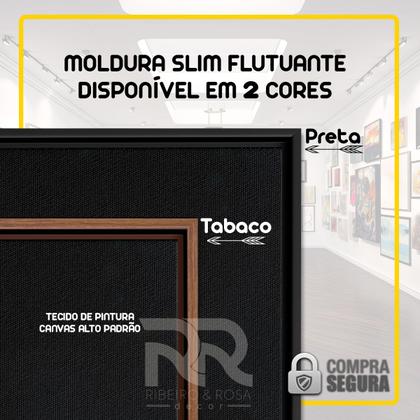 Imagem de Quadro Luxo em tecido canvas com Moldura Santa Ceia com Jesus 93cm